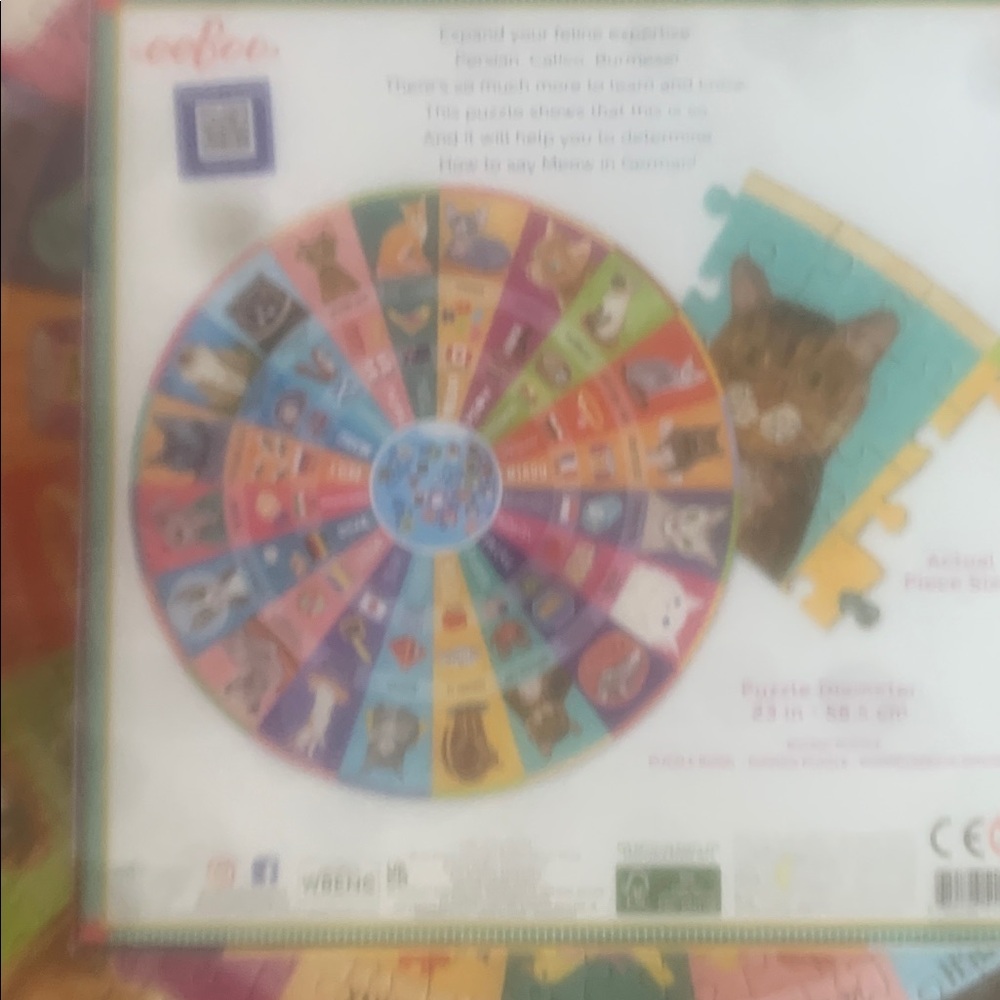 Puzzle by eeboo. 500ct. Cats of the World. - Picture 2 of 12